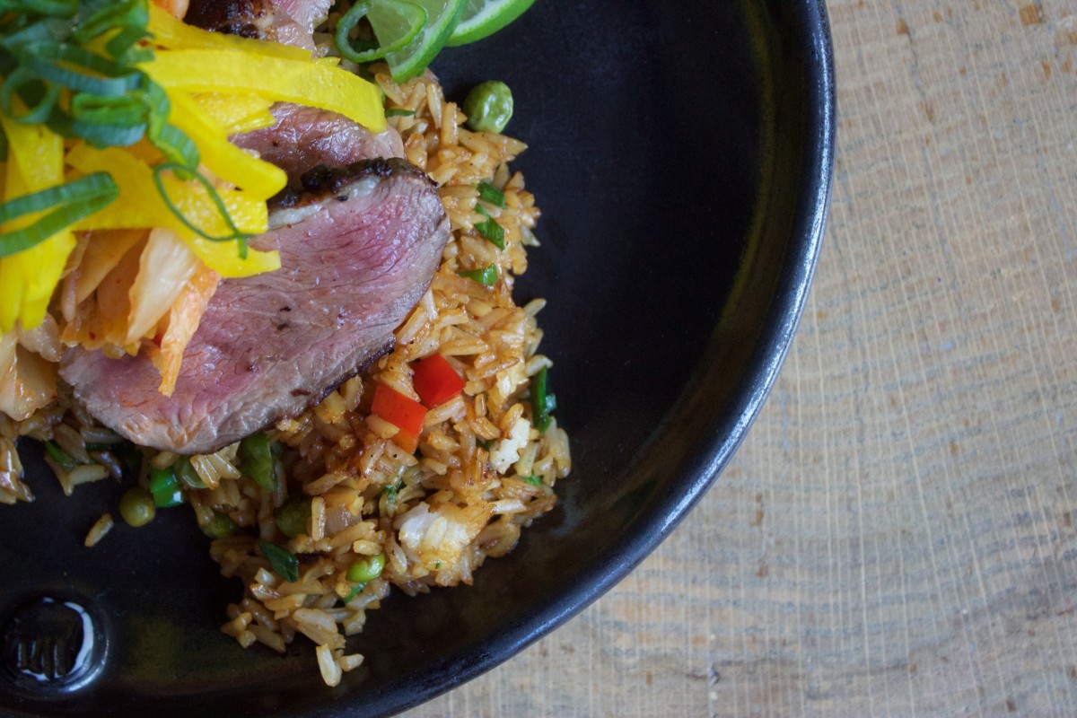 McClave_Tea Smoked Duck Breast with Radish, Kimchi & Vegetable Fried Rice