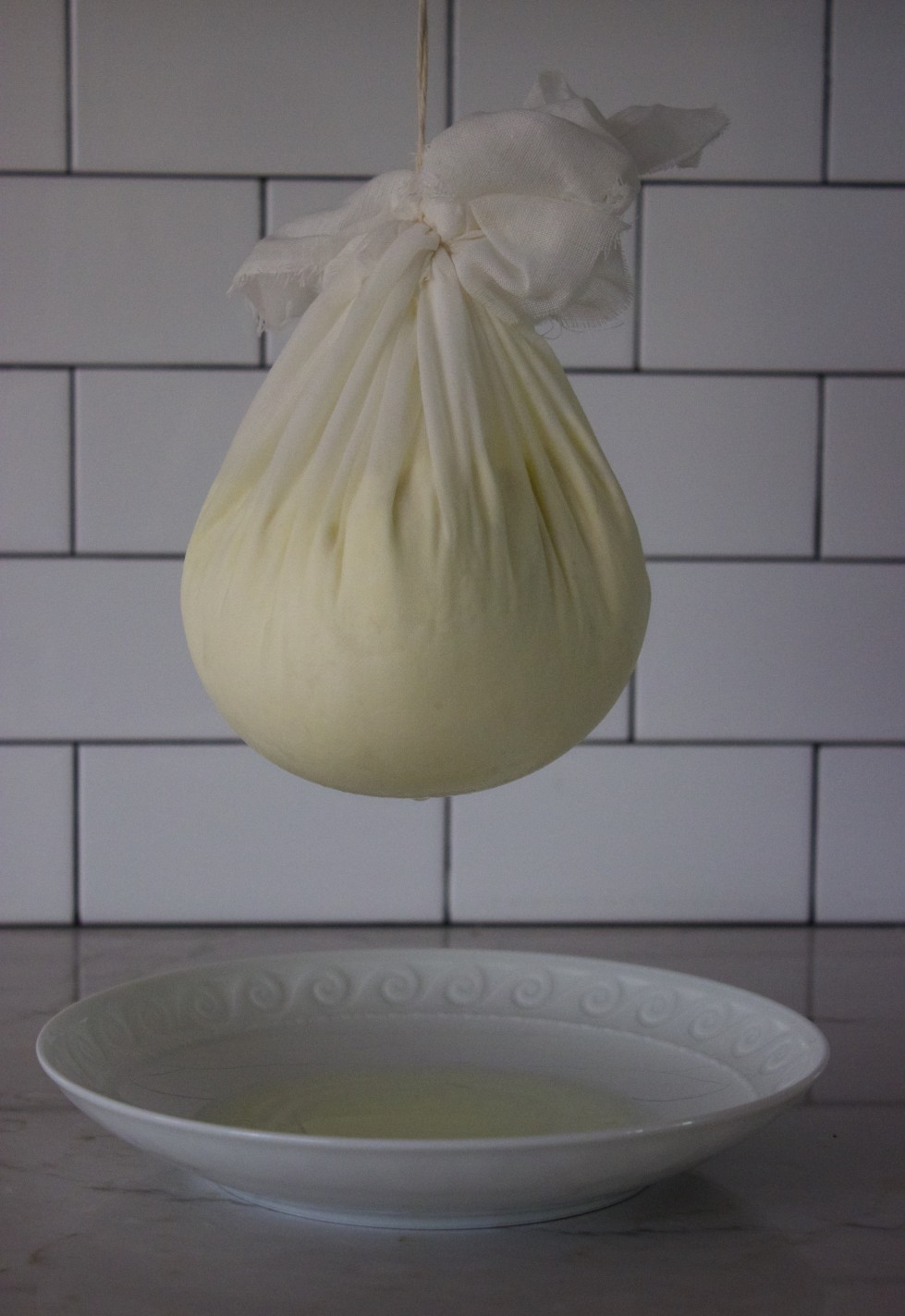 Hanging Ricotta to Drain